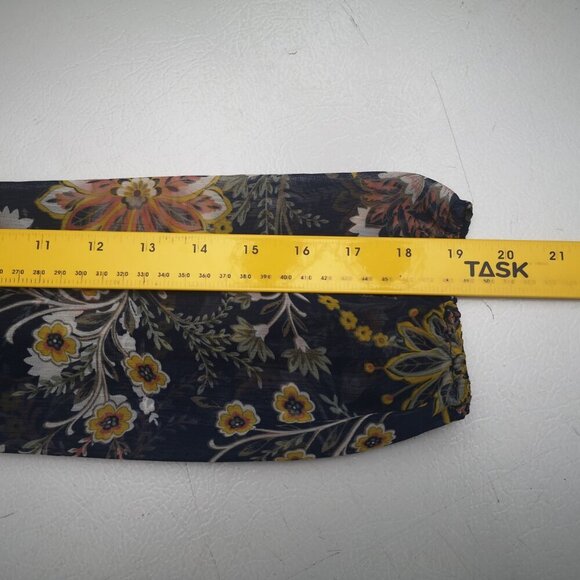 St John's Bay Ladies Size Small Navy with Flower Pattern Loose Fit Blouse - Picture 6 of 7